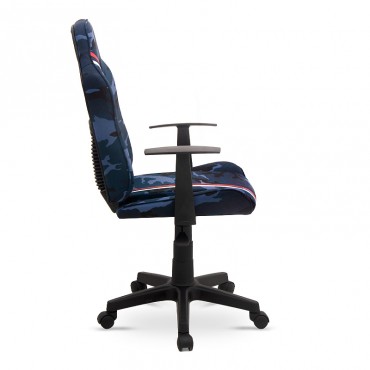 Καρέκλα γραφείου εργασίας Boon Megapap τεχνόδερμα χρώμα μπλε παραλλαγής 60x63x100-113εκ.