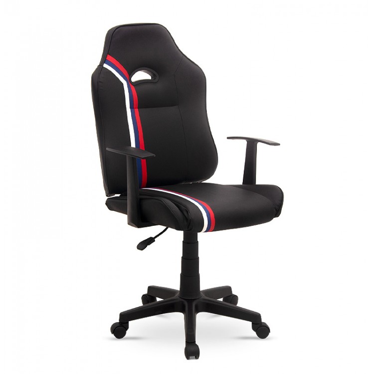 Καρέκλα γραφείου εργασίας Boon Megapap τεχνόδερμα χρώμα μαύρο 60x63x100-113εκ.