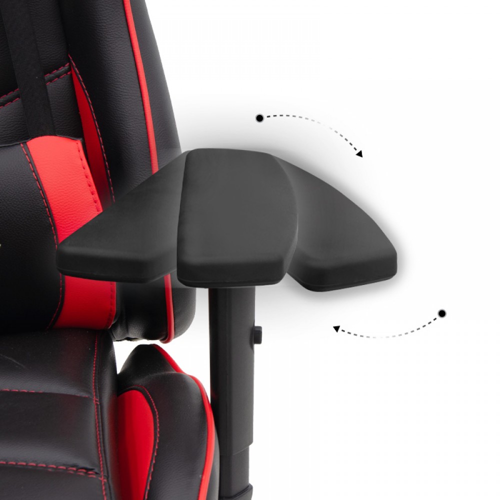 Καρέκλα γραφείου ZIO GAMING PRO GAMING Megapap χρώμα κόκκινο - μαύρο 60x63x127/134εκ.