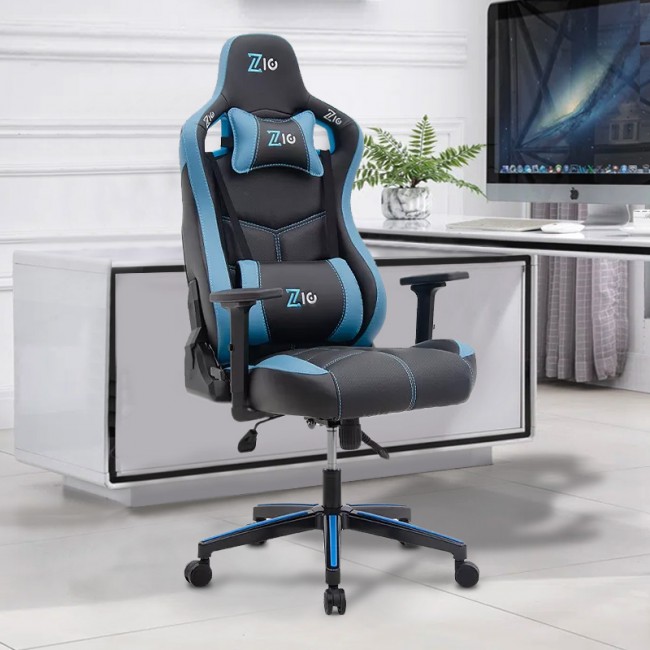 Καρέκλα γραφείου ZIO GAMING PRO GAMING Megapap χρώμα μπλε - μαύρο 60x63x127/134εκ.