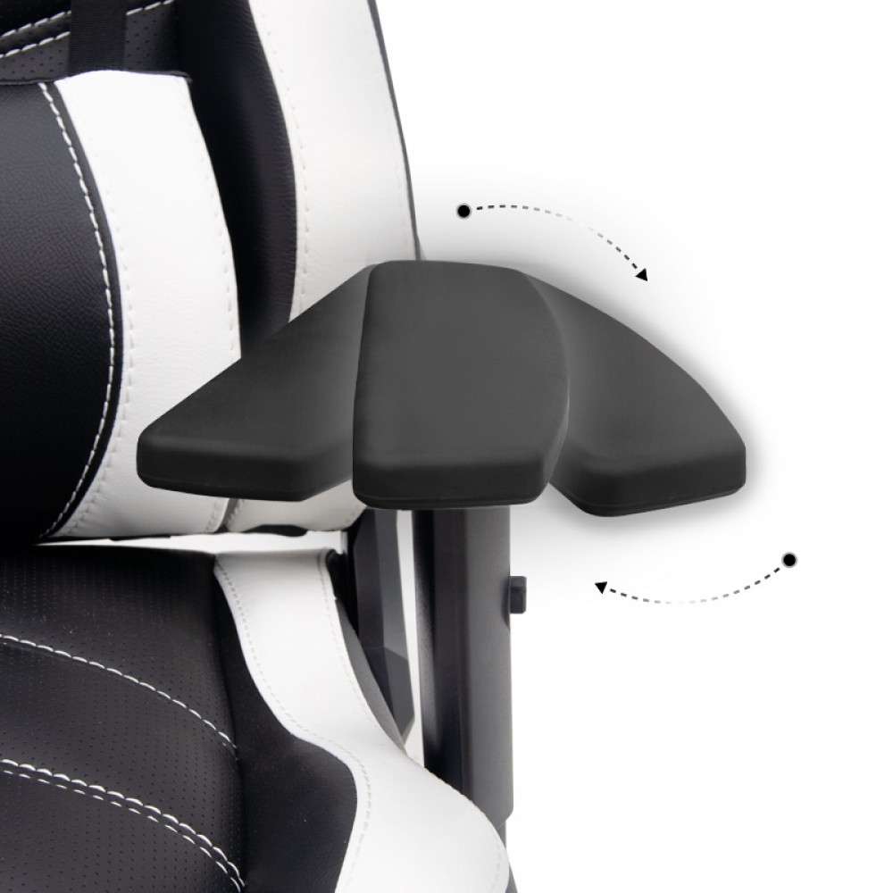 Καρέκλα γραφείου ZIO GAMING PRO GAMING Megapap χρώμα λευκό - μαύρο 60x63x127/134εκ.