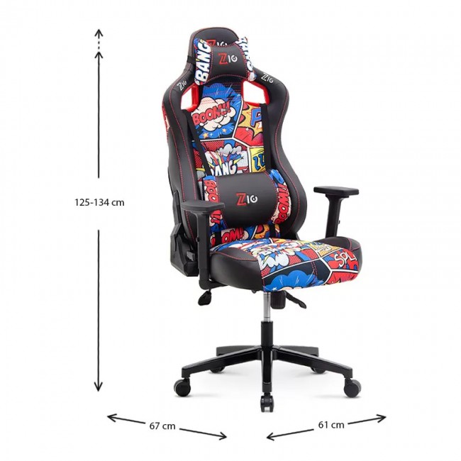 Καρέκλα γραφείου ZIO GAMING PRO ELEGANT Megapap χρώμα comic 61x67x125/134εκ.