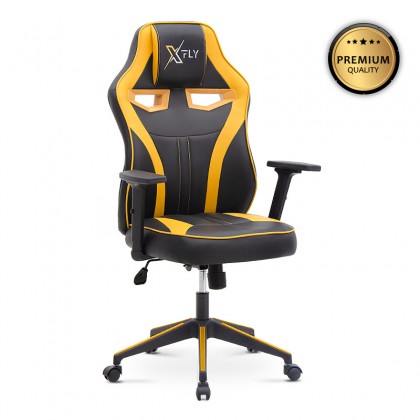 Καρέκλα γραφείου GAMING MEGAPAP χρώμα κίτρινο - μαύρο 70x64x116/123εκ.