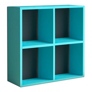 Βιβλιοθήκη Cube Megapap από μελαμίνη χρώμα μπλε 64x23x64εκ.