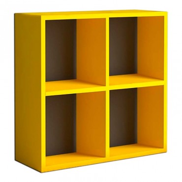 Βιβλιοθήκη Cube Megapap από μελαμίνη χρώμα κίτρινο 64x23x64εκ.