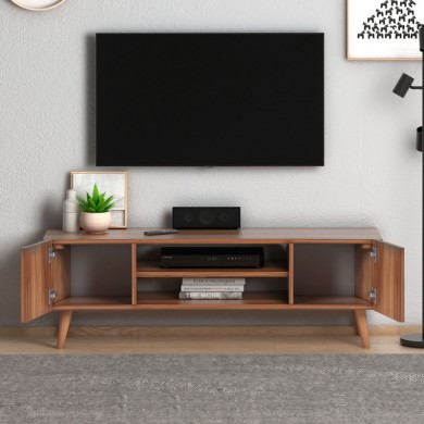Etna Megapap melamine TV furniture in walnut color 120x30x40cm.