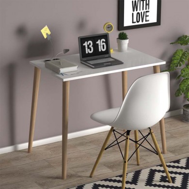 Fiona Megapap melamine desk in white color 90x55x75cm.