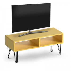Έπιπλο τηλεόρασης Fiona Megapap από μελαμίνη χρώμα κίτρινο 90x30x41εκ.