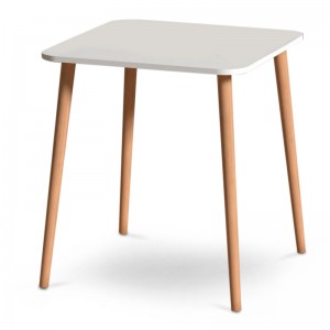 Τραπέζι Kare Megapap από μελαμίνη χρώμα λευκό 90x90x72εκ.