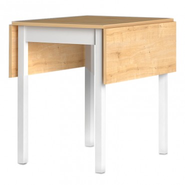Τραπέζι Katlanir Megapap επεκτεινόμενο μεταλλικό - μελαμίνης χρώμα oak - λευκό 59x78x75 - 117x78x75εκ.