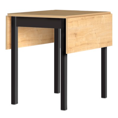 Τραπέζι Katlanir Megapap επεκτεινόμενο μεταλλικό - μελαμίνης χρώμα oak - μαύρο 59x78x75 - 117x78x75εκ.