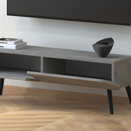 Έπιπλο τηλεόρασης Lotus Megapap χρώμα γκρι ρετρό 120x30x40εκ.