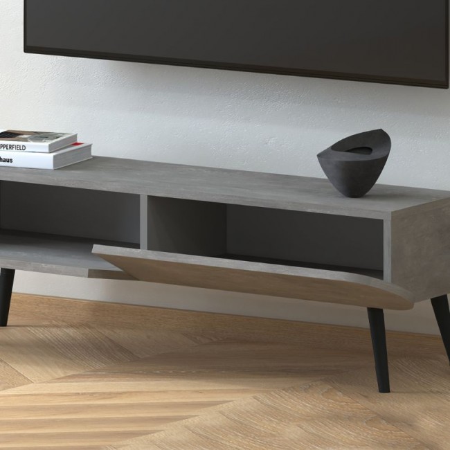 Έπιπλο τηλεόρασης Lotus Megapap χρώμα γκρι ρετρό 120x30x40εκ.