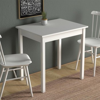 Τραπέζι Mini Megapap μεταλλικό - μελαμίνης χρώμα λευκό 78x59x75εκ.