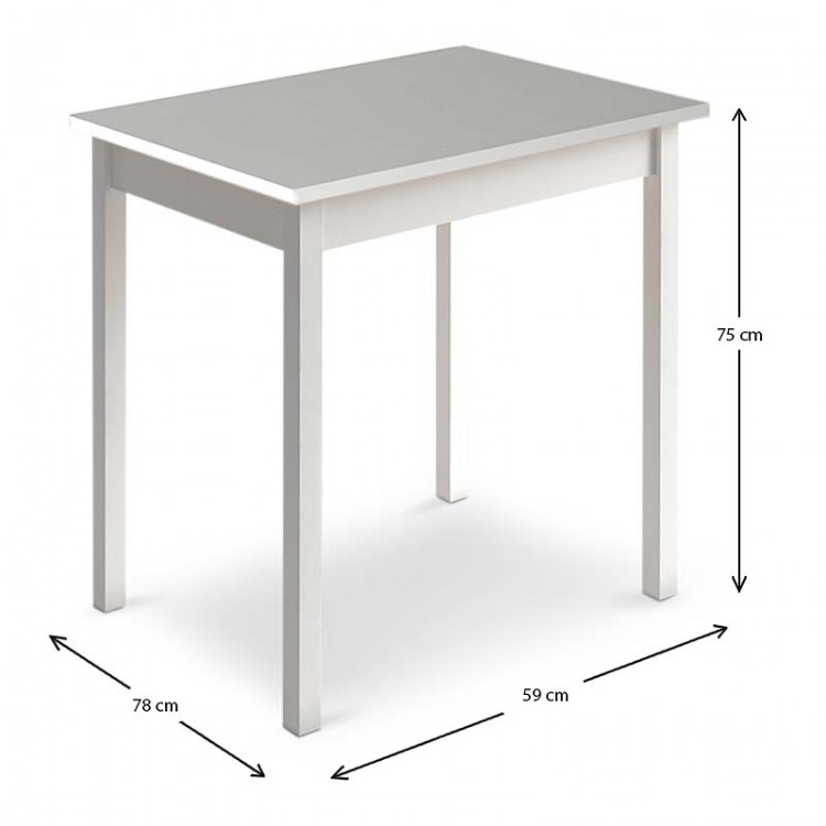 Τραπέζι Mini Megapap μεταλλικό - μελαμίνης χρώμα λευκό 59x78x75εκ.