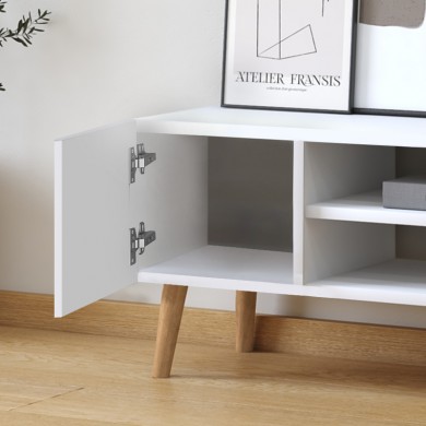 Porto Megapap melamine TV furniture in white color 90x32x42cm.