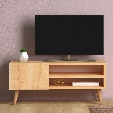 Έπιπλο τηλεόρασης Porto Megapap από μελαμίνη χρώμα oak 90x32x42εκ.