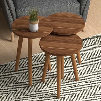 Soul Megapap melamine side tables in walnut color