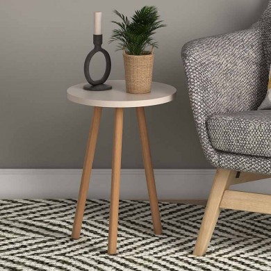 Roma Megapap melamine side table in cream color 33,5x33,5x46cm.