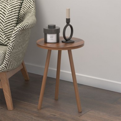 Roma Megapap melamine side table in walnut color 33,5x33,5x46cm.