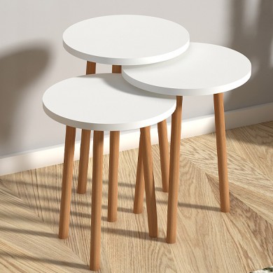 Roma Megapap melamine side tables in white color