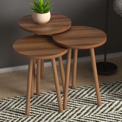 Roma Megapap melamine side tables in walnut color