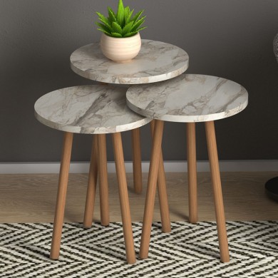 Roma Megapap melamine side tables in marble effect color