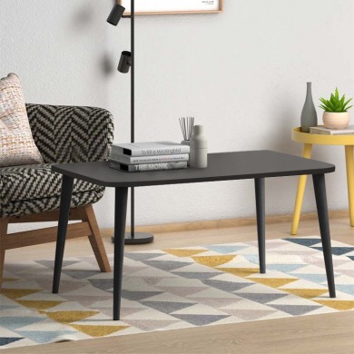 Soul Megapap melamine coffee table in black color 90x55x41cm.