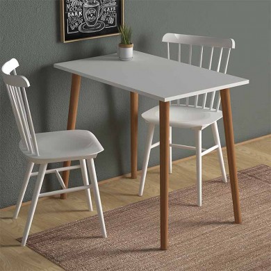 Fiona Megapap melamine table in white color 90x55x75cm.