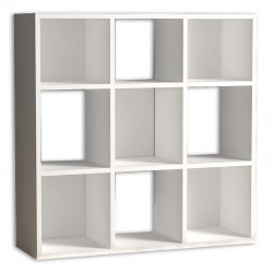 Βιβλιοθήκη Cube Megapap από μελαμίνη χρώμα λευκό 90x30x90εκ.