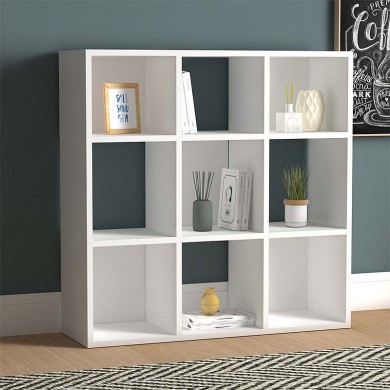 Cube Megapap melamine bookcase in white color 90x30x90cm.