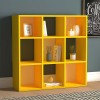 Βιβλιοθήκη Cube Megapap από μελαμίνη χρώμα κίτρινο 90x30x90εκ.