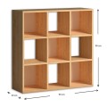 Cube Megapap melamine bookcase in oak color 90x30x90cm.