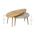 Elips Megapap melamine coffee table set of 2 in oak - travertine color 116x46x46cm