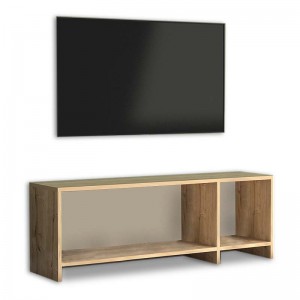 Έπιπλο τηλεόρασης Box Megapap από μελαμίνη χρώμα oak 120x29,5x40εκ.