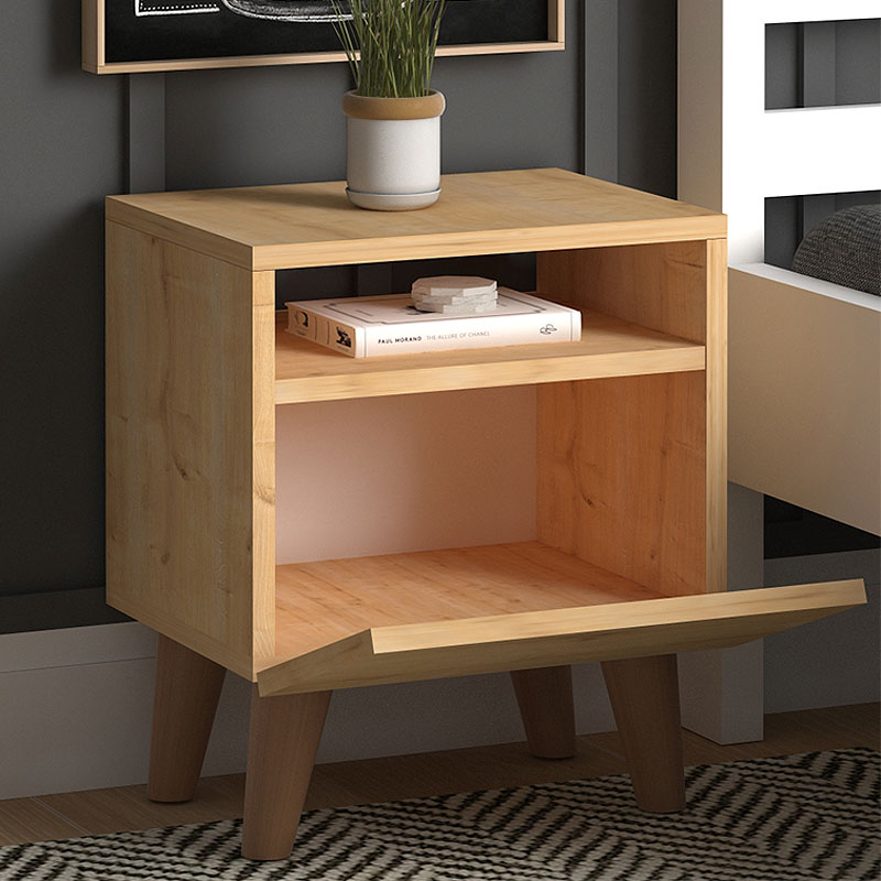 Luce Megapap melamine bedside table in oak color 30x40x47,6cm.