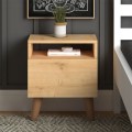 Luce Megapap melamine bedside table in oak color 30x40x47,6cm.