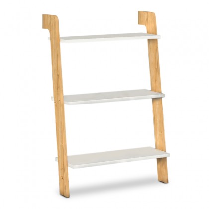 Βιβλιοθήκη Como Megapap από μελαμίνη χρώμα λευκό - oak 63x22x102εκ.