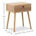 Pauline Megapap melamine bedside table in pine oak color 45x35x61cm.