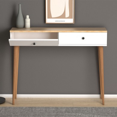 Alis Megapap melamine console in pine white 110x29x88cm.