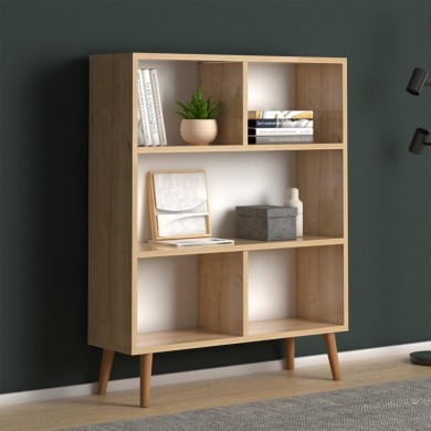 Cube Megapap melamine bookcase in oak color 80x24x100cm.