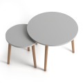 Roma Megapap melamine set of two coffee tables in white color 60x60x46cm.
