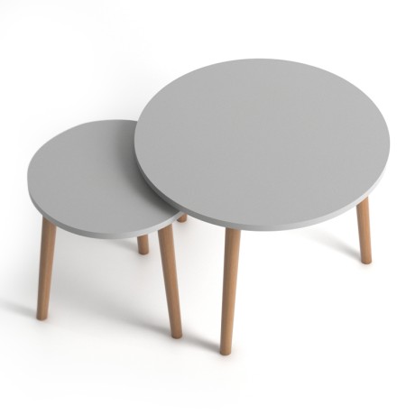Roma Megapap melamine set of two coffee tables in white color 60x60x46cm.