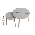 Roma Megapap melamine set of two coffee tables in white color 60x60x46cm.