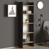 Βιβλιοθήκη μελαμίνης Flora Megapap χρώμα industrial grey - oak 52x25x158εκ.