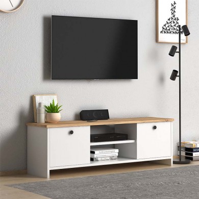 Cube Megapap melamine TV furniture in pine - white color 120x30x40cm.
