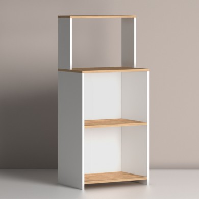 Flora Megapap melamine kitchen furniture for microwave oven in white - pine color 60x40x134cm.