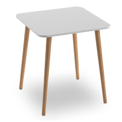 Τραπέζι Kare Megapap από μελαμίνη χρώμα λευκό 70x70x72εκ.