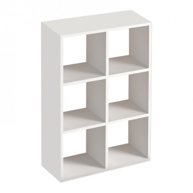 Cube Megapap melamine bookcase in white color 73,5x34x109cm.