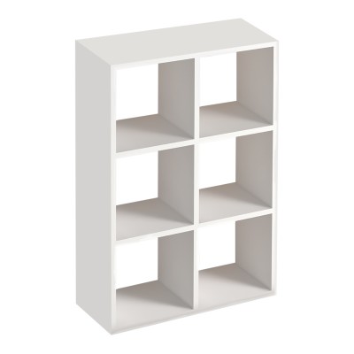 Βιβλιοθήκη Cube Megapap από μελαμίνη χρώμα λευκό 73,5x34x109εκ.